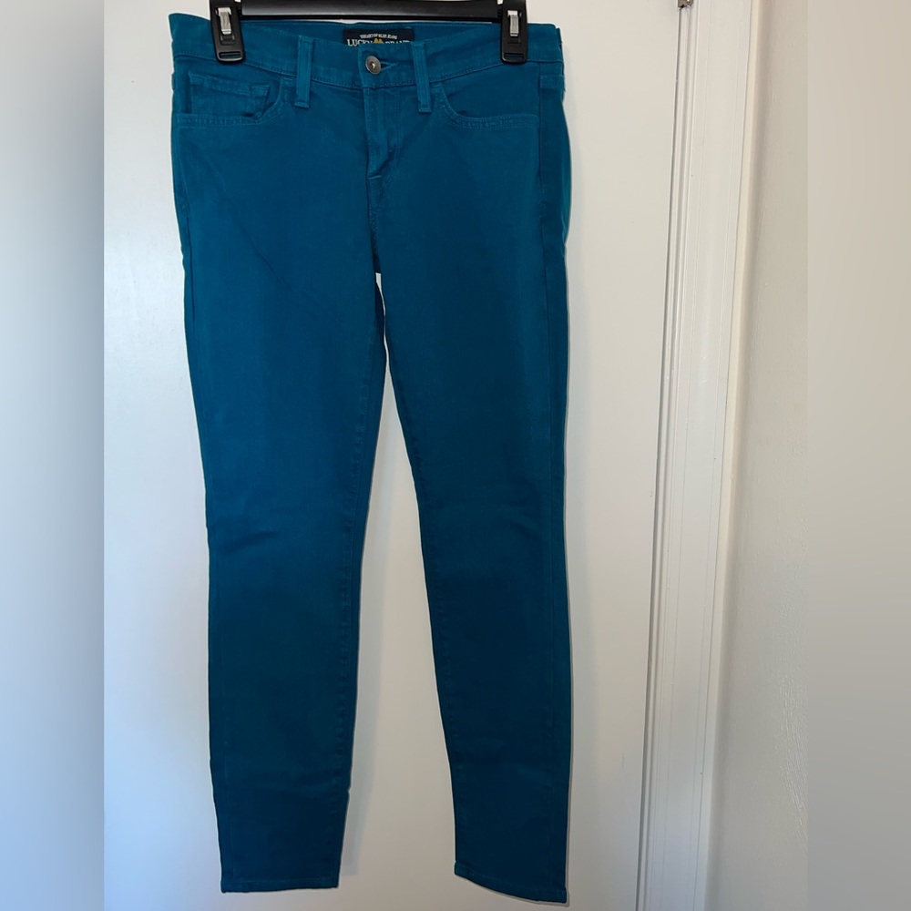 •*•LUCKY BRAND•*• Charlie Skinny, Dark Teal Jeans. Size 4/27